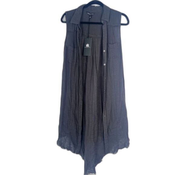 Rock & Republic NWT Sleeveless Dark Gray Cotton Cardigan/Dress Size Small - Picture 1 of 11